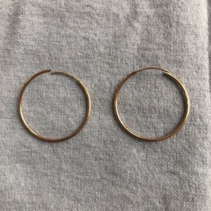 14k gold med size hoops